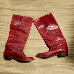 Vintage 9WEST red leather boots
